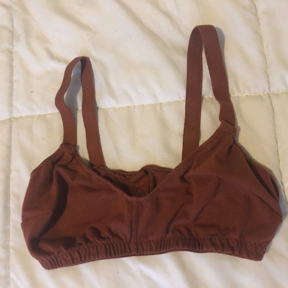 Pansy Rust Cotton Bralette M